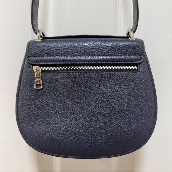 Coach Remi Saddle Bag Midnight Pebble Leather Daisy Appliqué - Picture 5 of 16